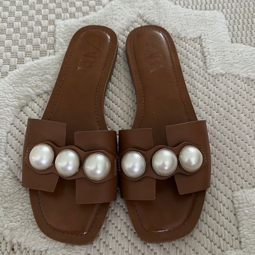 Zara leather flats